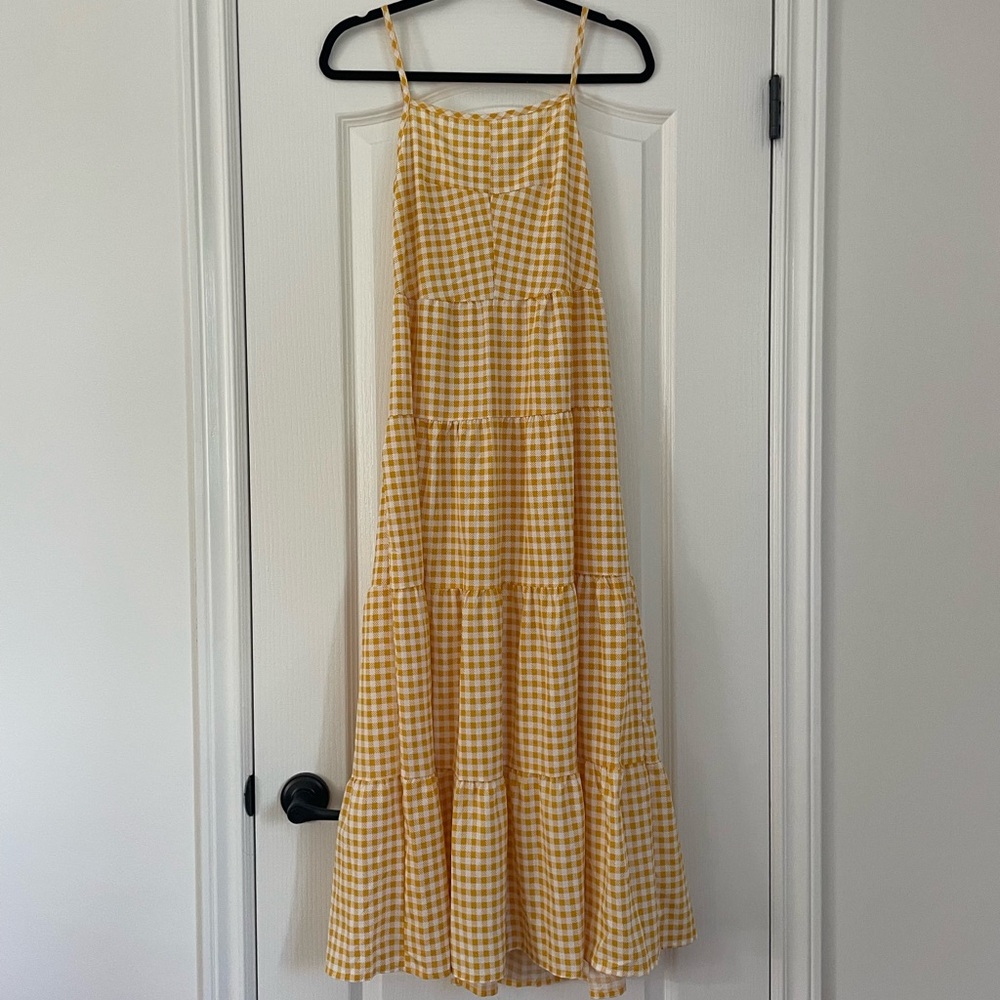 Yellow Gingham Maxi Dress